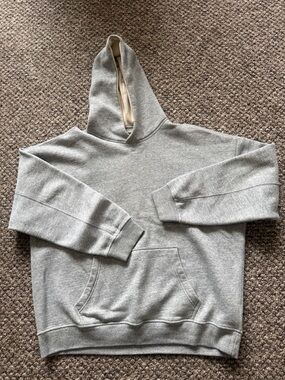 WORN ONCE Mens size Large Abercrombie Soft A&F Essentials hoodie Gray Heather